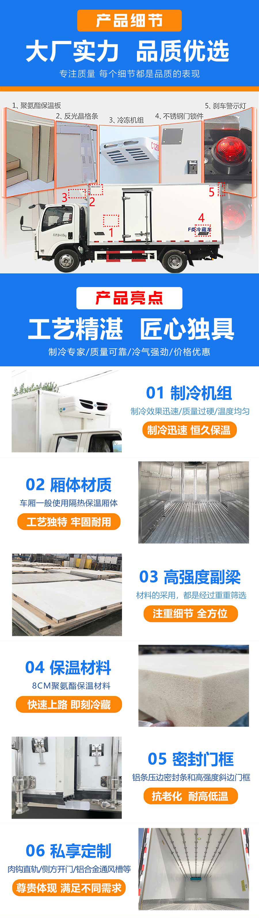 國(guó)六 江鈴凱運4.2米肉鈎冷藏車